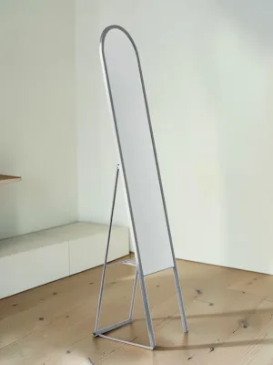 Full Length Floor Mirror, Metal Cheval Standing Mirror, 64.13" x 13.13" x 14.75", Matte Black
