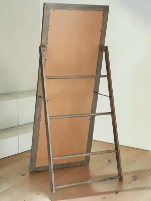 Full-Length Floor Mirror, Wooden Frame, Brown Finish, 27.88" W x 66.75" H