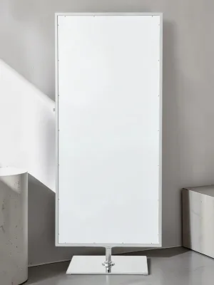 Full Length Vanity Mirror with LED Lighting, Stainless Steel Base, 32" W x 76" H x 19.5" D