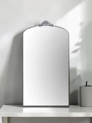 Full Length Mirror 36x66 Inch Arched Floor Mirror Metal Frame Antique Silver