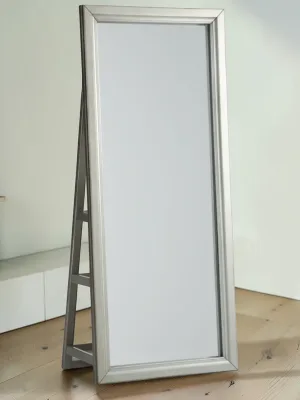 Floor Standing Mirror with Storage, Rubberwood and MDF, Champagne Finish, 28.13" W x 66.0" H