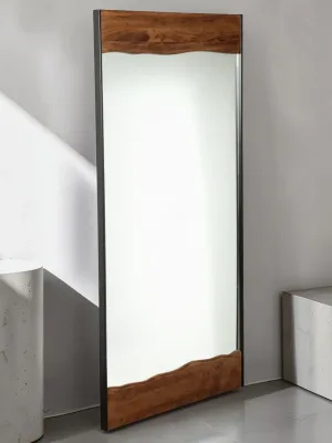 Floor Mirror, Wood and Metal Frame, 30.75" W x 69.0" H